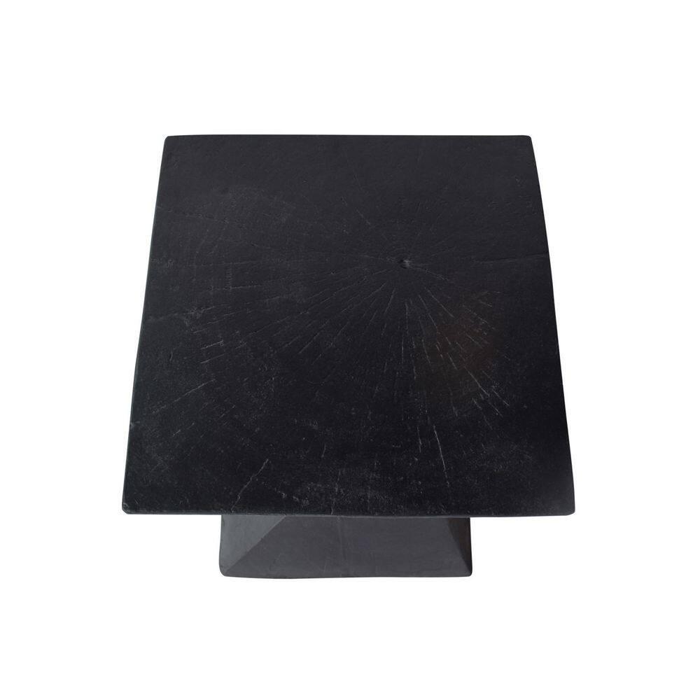 Katie Outdoor Lightweight Concrete Accent Table, Black