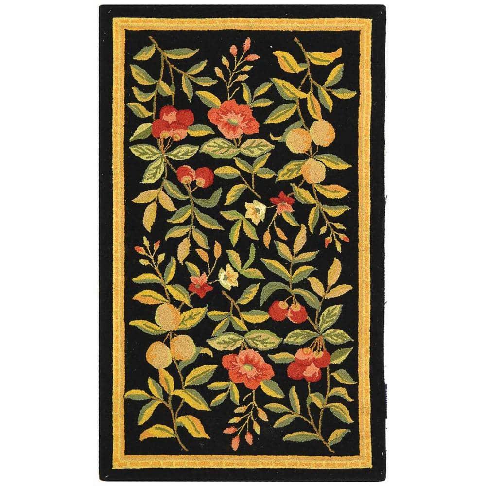 Chelsea HK210 Hand Hooked Accent Rug - Black - 2'9"x4'9" - Safavieh.
