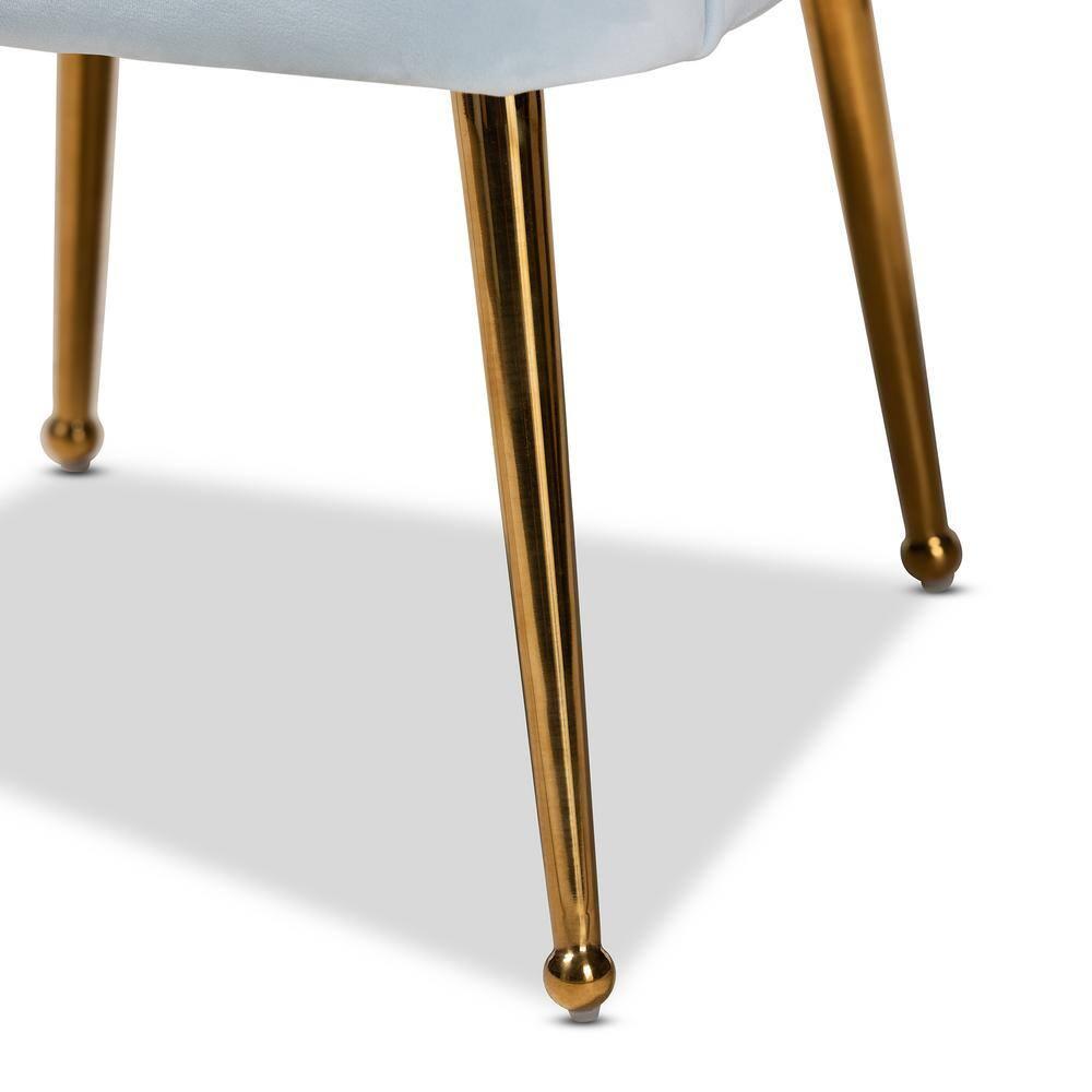 Cinzia Velvet Upholstered Seashell Shaped Accent Chair - Baxton Studio