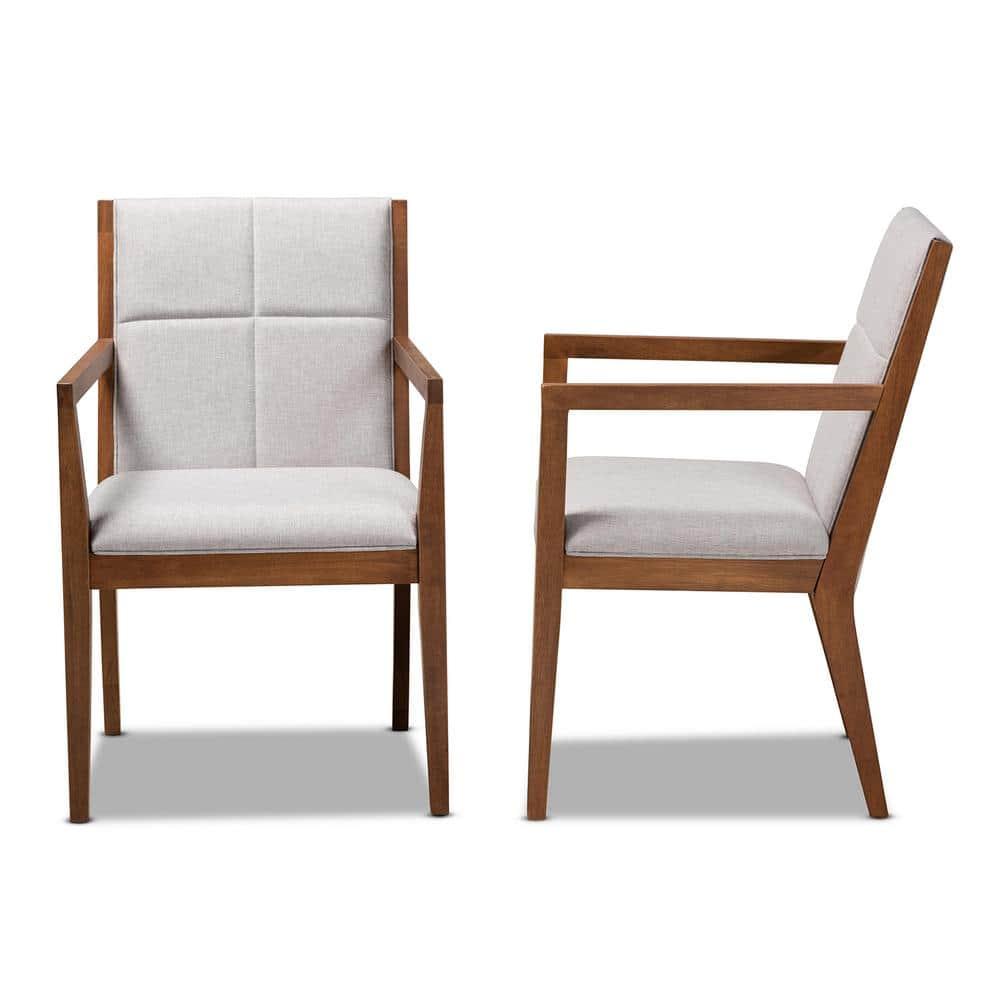 Theresa Mid-Century Modern Greyish Beige Fabric Upholstered Living Room Accent Chair