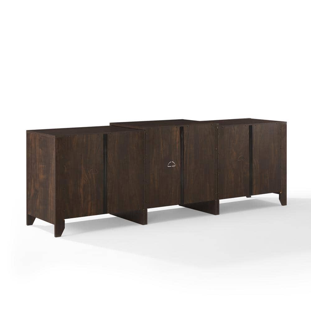 69" Ronin Low Profile TV Stand for TVs up to 75" with Fireplace Dark Walnut - Crosley: Electric, Media Console, MDF