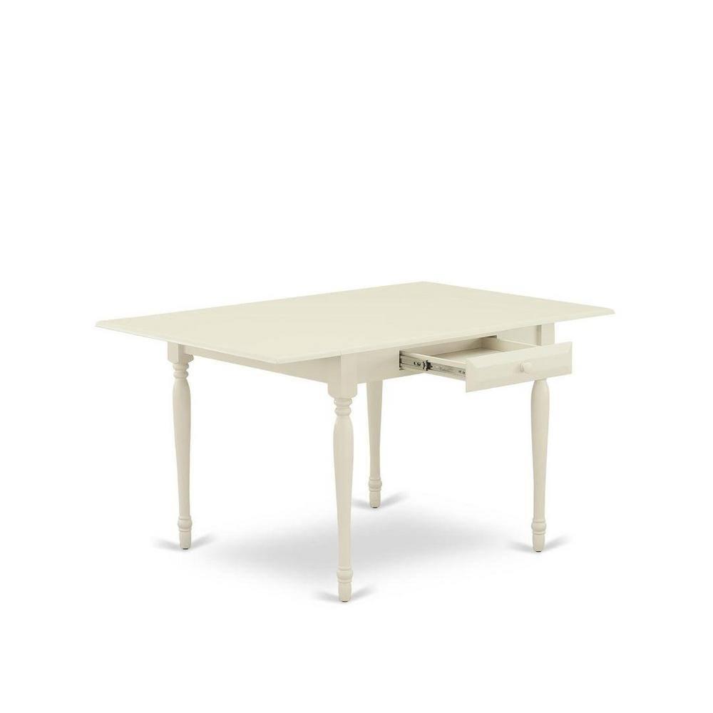 East West Furniture 5 Piece Dining Table Set Consists of a Rectangle Solid Wood Table with Dropleaf