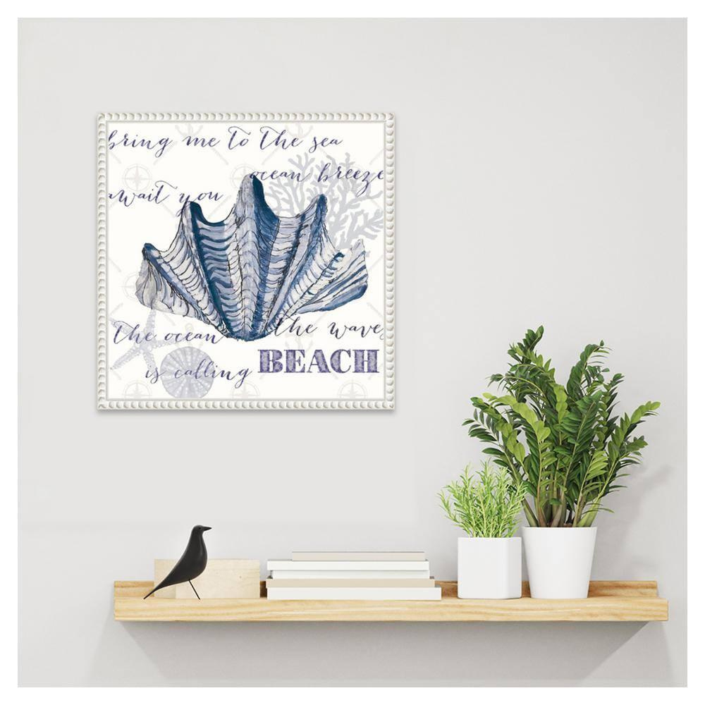 Amanti Art Indigo Ocean Treasures IV by Gina Ritter Canvas Wall Art Print Framed 16 x 16-in.