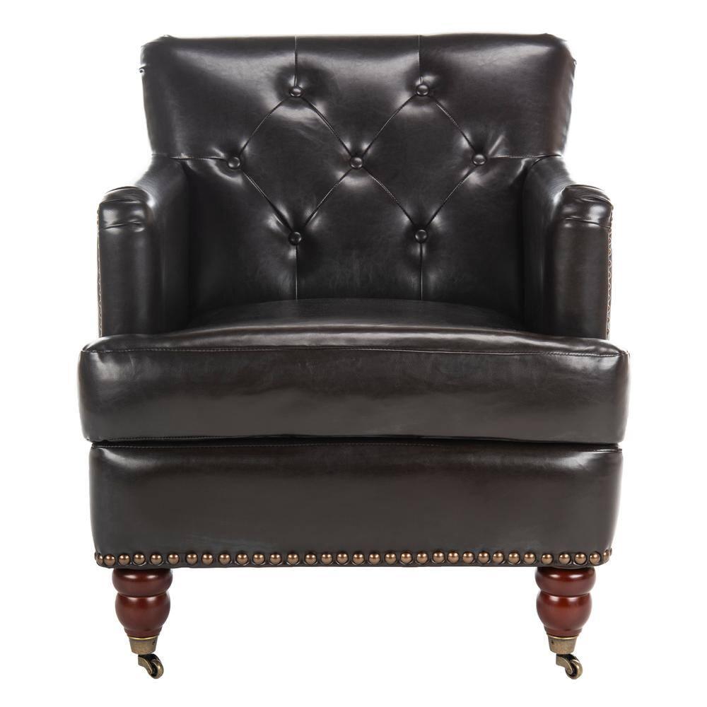 Colin Chair - HUD8212 - Brown/Leather - Safavieh