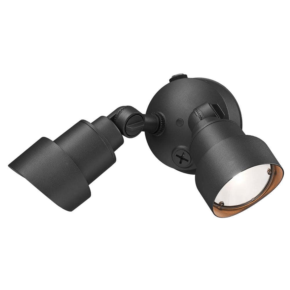 Adjustable Dual-Head Matte Black LED Security Floodlight