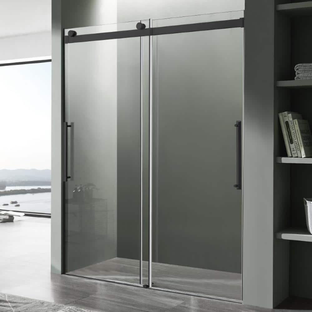 ANZZI SD-FRLS05901MB Stellar 48" W x 76" H Double Sliding Frameless Shower Door
