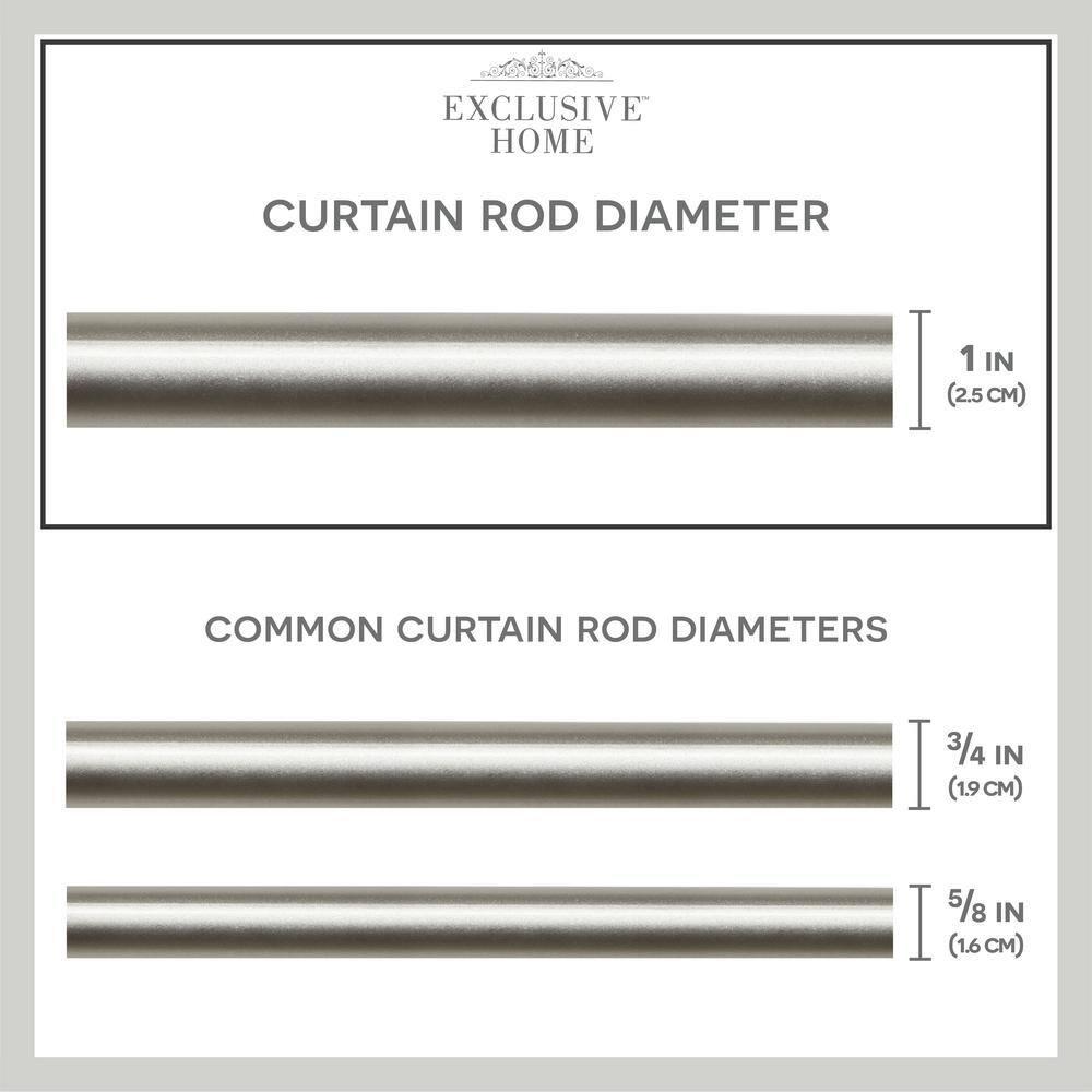 Amalgamated Textiles Exclusive Home Loran 1" Window Curtain Rod and Finial Set, Adjustable