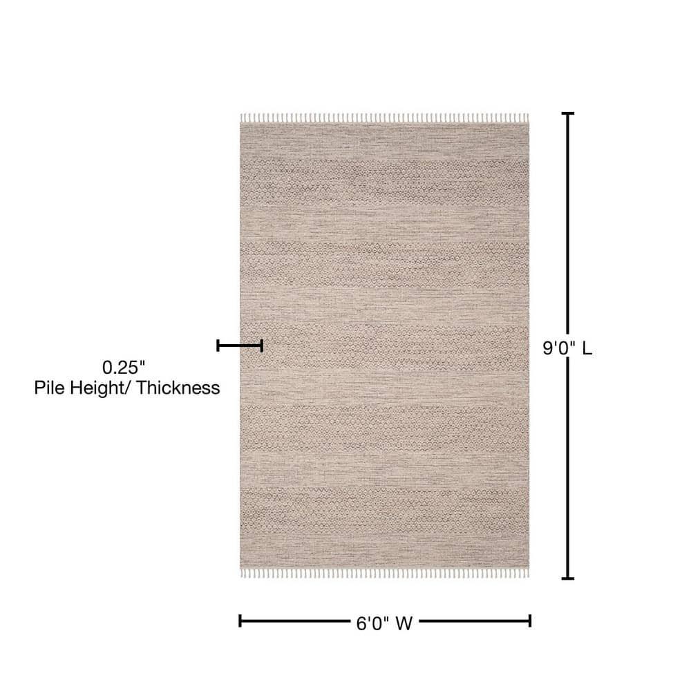 Montauk MTK330 Hand Woven Indoor Area Rug - Ivory/Steel Grey - 6'x9' - Safavieh