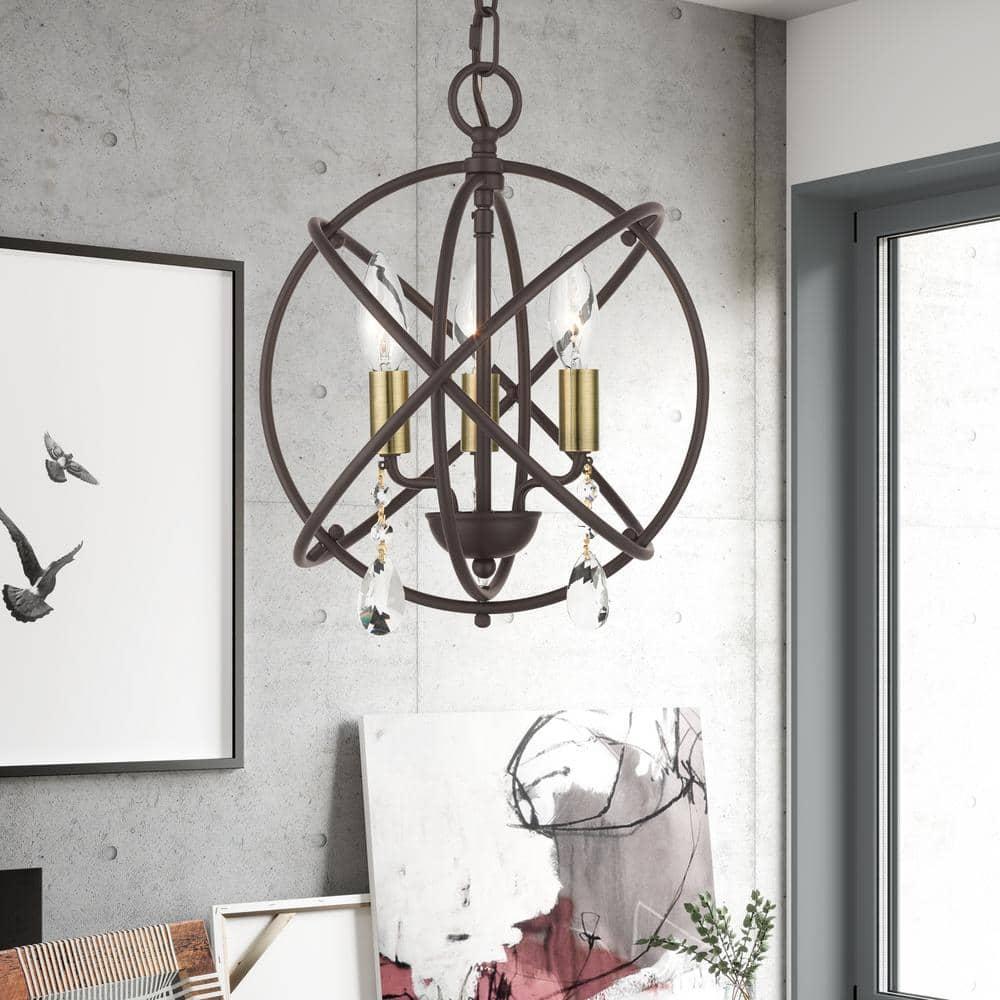 Livex Lighting Aria 3 - Light Chandelier in  Bronze