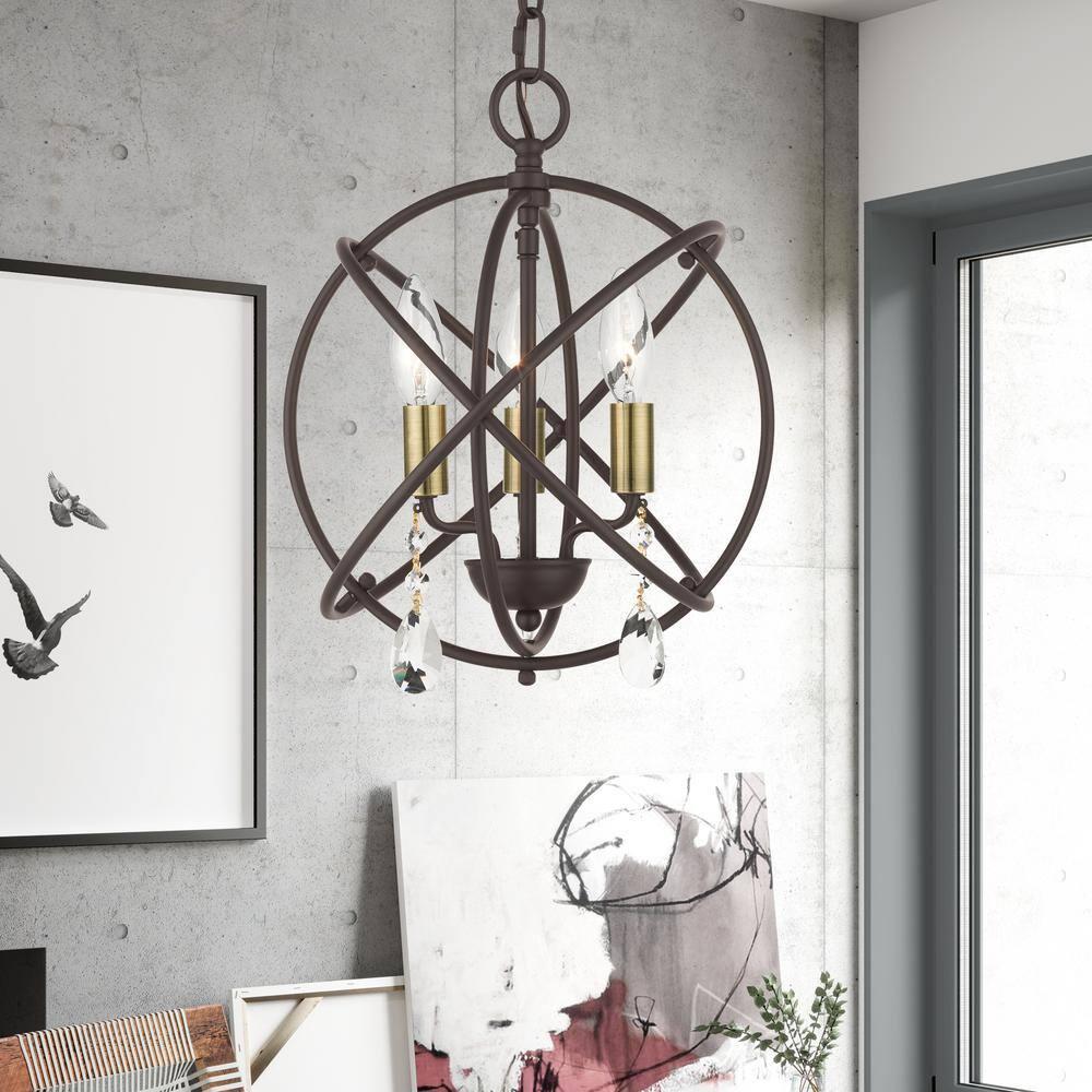 Livex Lighting Aria 3 - Light Chandelier in  Bronze