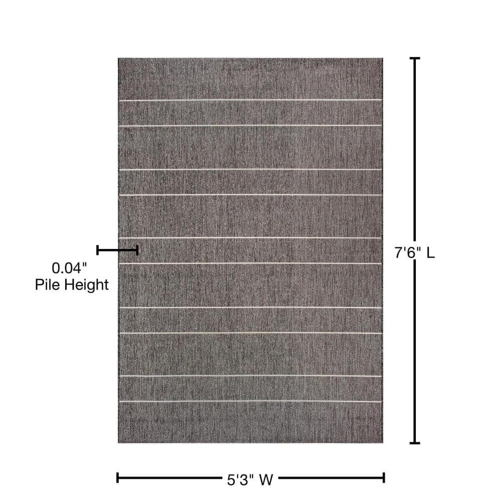 Randall Striped Machine Woven / Power Loomed Indoor/Outdoor Patio Rug