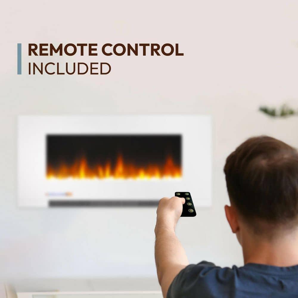Cambridge Cambridge Wall Mount Electric Fireplace Heater with Remote Control for Indoor Use in Living Room, Bedroom, Home Office