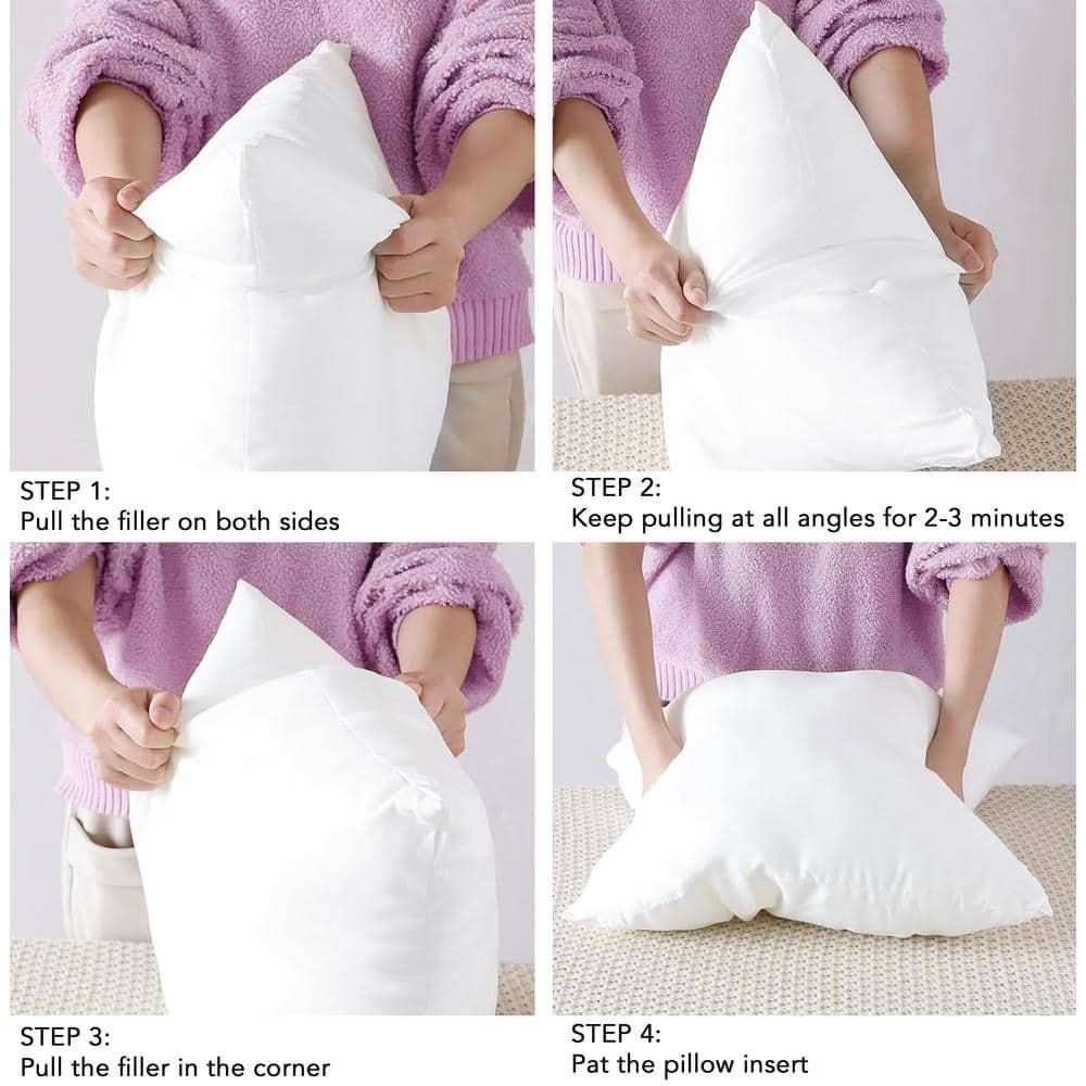 A1 Home Collections Pilow Pack of 4 Down Alternative Throw Pillow Inserts, 18x18 Inch, White 4 Count