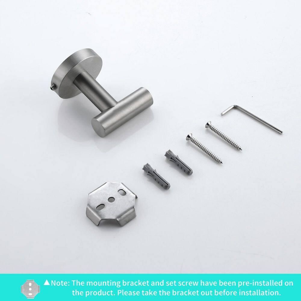 maiguoone A4BK-801 Bathroom Stainless Steel Towel Hooks Wall Mounted 4-Pack