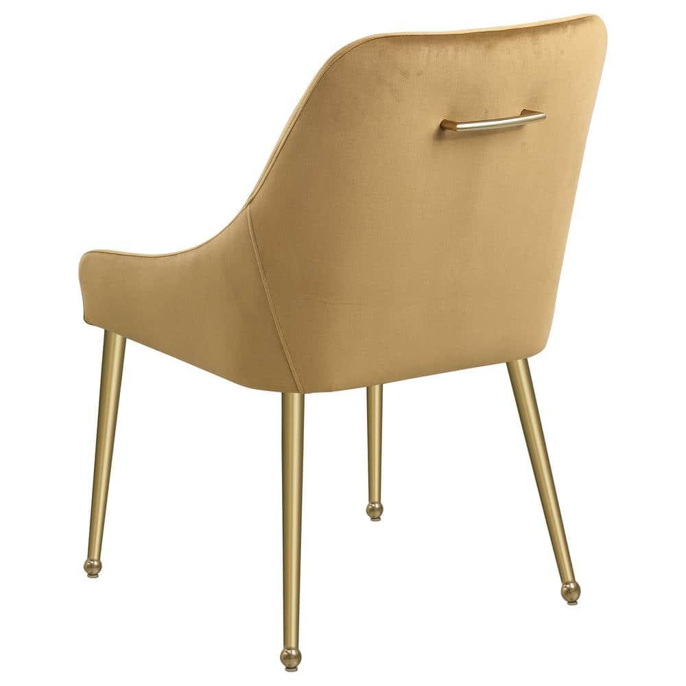 Coaster Mayette Velvet Parsons Wingback Dining Side Chair in Brown