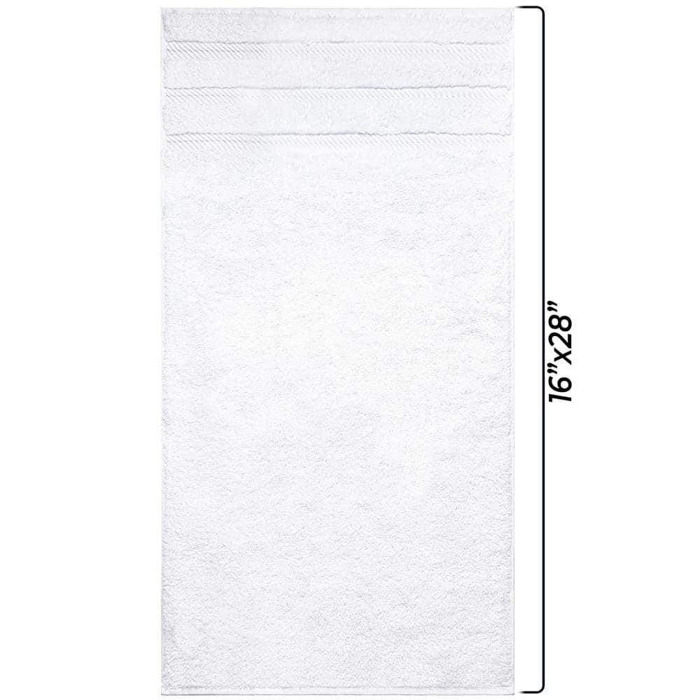 American Soft Linen 4 Pack Hand Towel Set, 100% Cotton, 16 inch by 28 inch, Hand Face Towels for Bathroom, Bright White