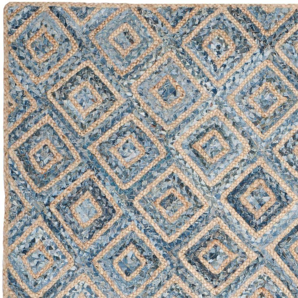 Cape Cod CAP354 Woven Indoor Area Rug - Natural/Blue - 8'x10' - Safavieh