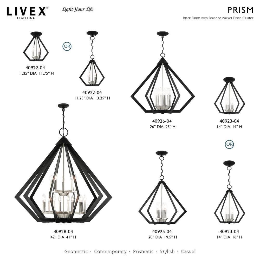 Livex Lighting Prism 6 - Light Chandelier in  Black