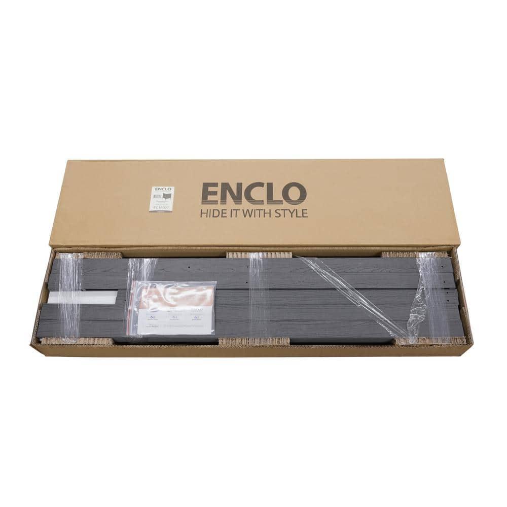 Enclo Enclo 4 ft H x 3.3 ft W Bessemer WoodTek Vinyl Charcoal Privacy Screen Kit (2 Panels)