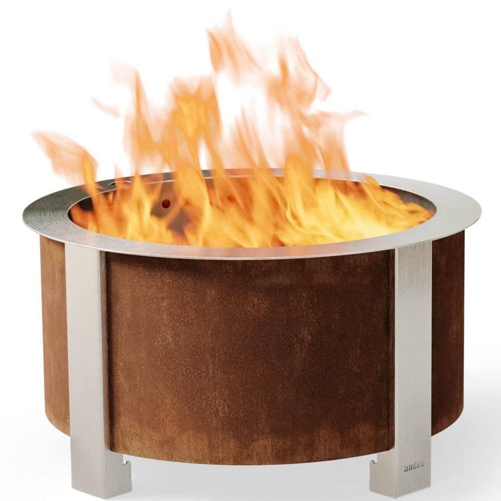 Breeo X Series 24 Corten Smokeless Fire Pit 24 in. W Corten Steel Outdoor Round Wood Fire Pit