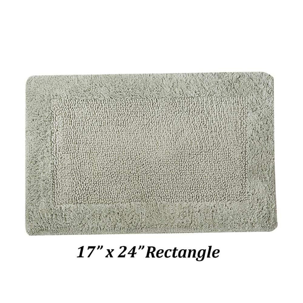 Better Trends Edge 100% Cotton Tufted Reversible Bath Rug 17" x 24" Rectangle - Dark Sage