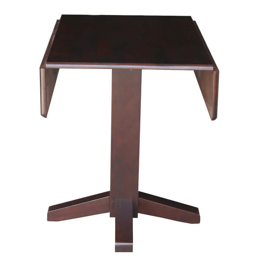 36" Sanders Square Dual Dining Table Rich Mocha - International Concepts: Solid Wood, 4-Seater Kitchen Table