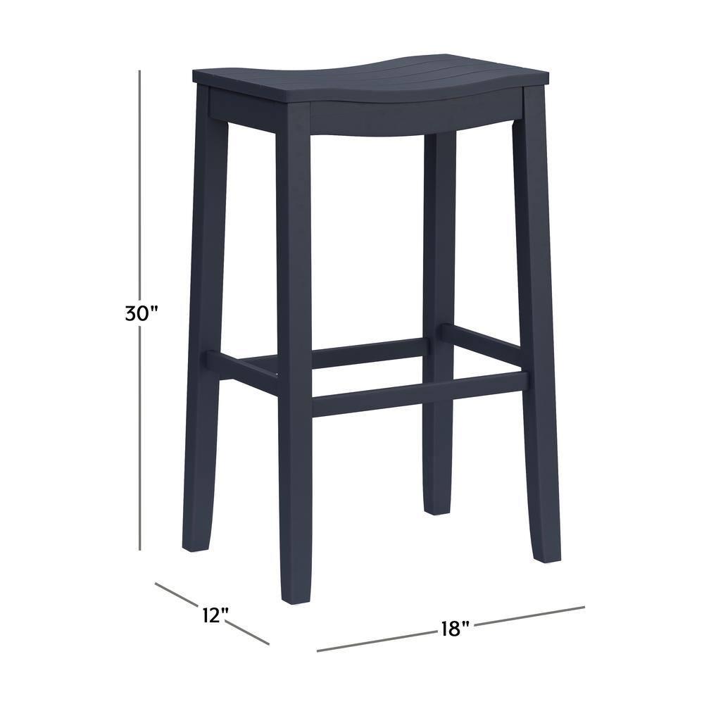 Hillsdale Furniture 24" Fiddler Backless Wood Counter Height Barstool Navy : Matte Finish, Fixed Height