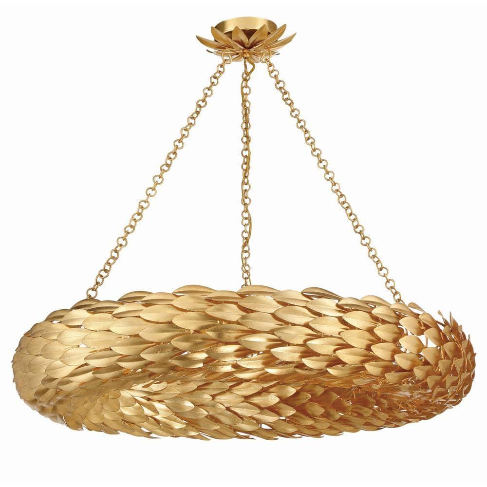 Crystorama Lighting Broche 8 - Light Pendant in  Antique Gold