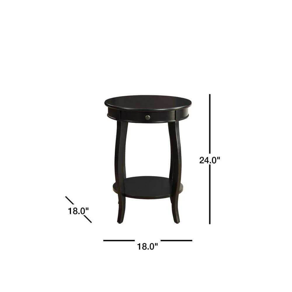 ACME Alysa Traditional Wooden End Table, Black, 18"W
