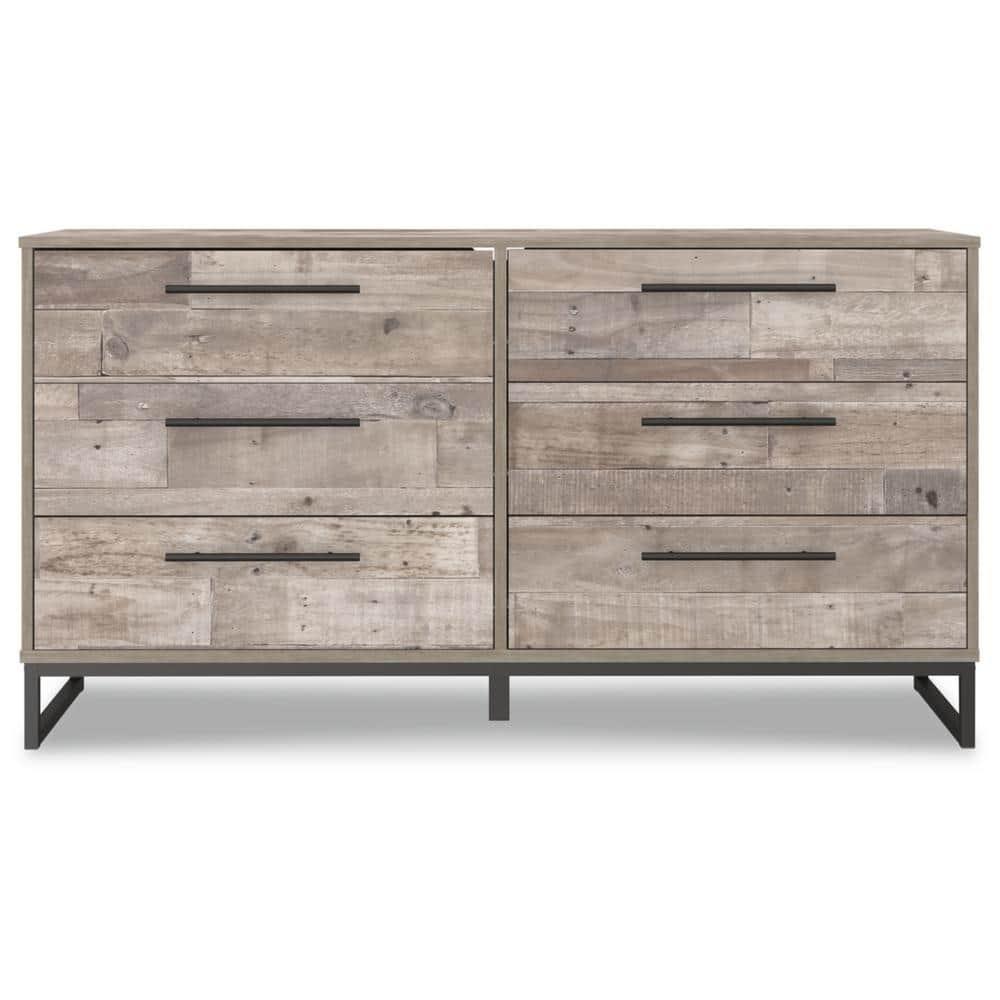Signature Design by Ashley Casual Neilsville 6 Drawer Dresser, Whitewash