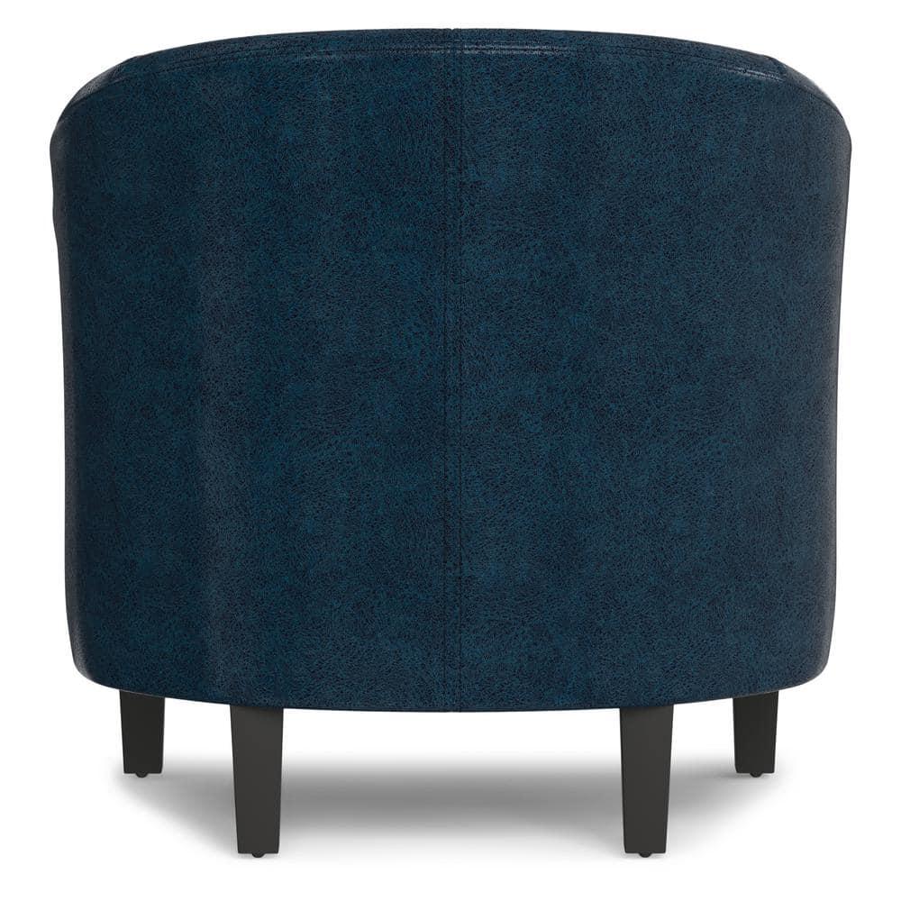 Simpli Home Austin 30"W Upholstered Vegan Faux Leather Contemporary Tub Accent Chair with High Arms and Deep Seat