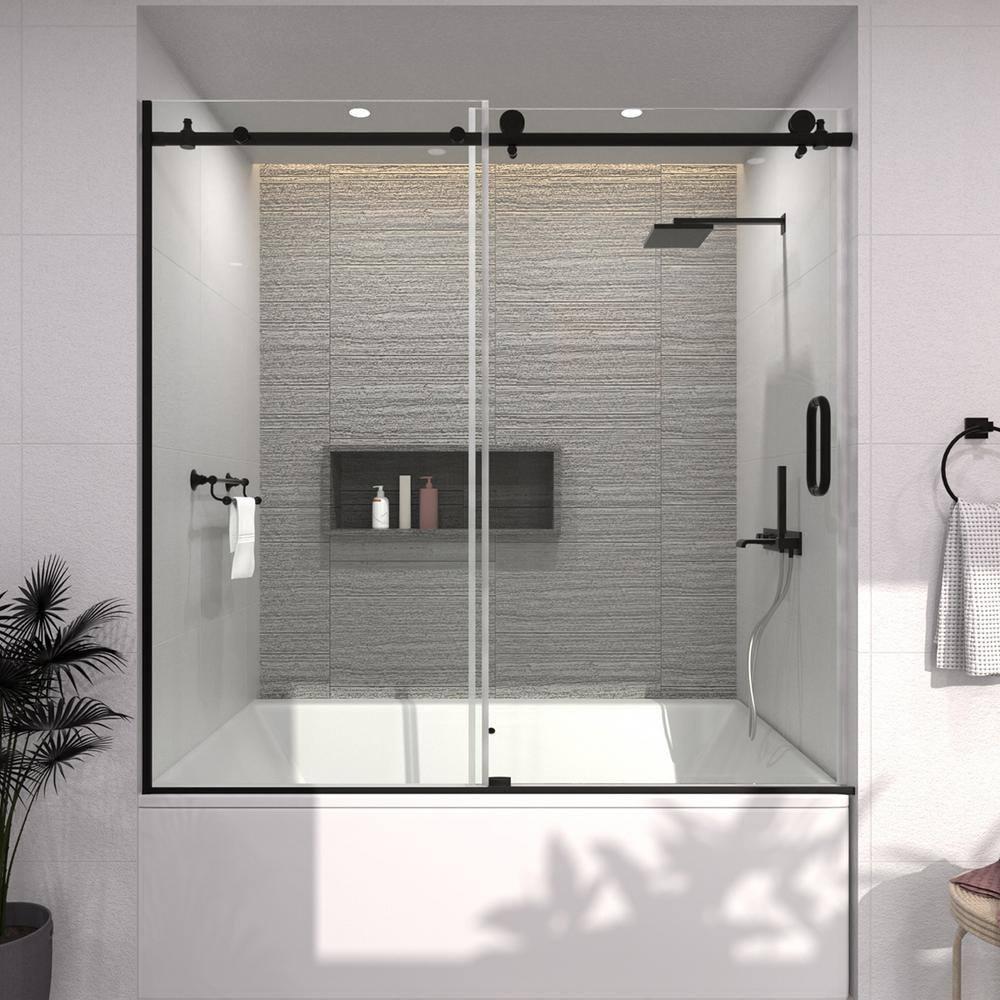 60'' - W x 60'' H Door Semi-Frameless Tub Door with