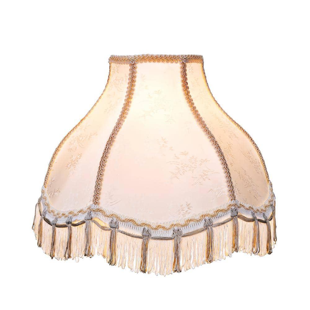 Aspen Creative 30331 Transitional Scallop Bell Shape Spider Construction Lamp Shade in Ivory, 13" wide (5" x 13" x 9 1/2")