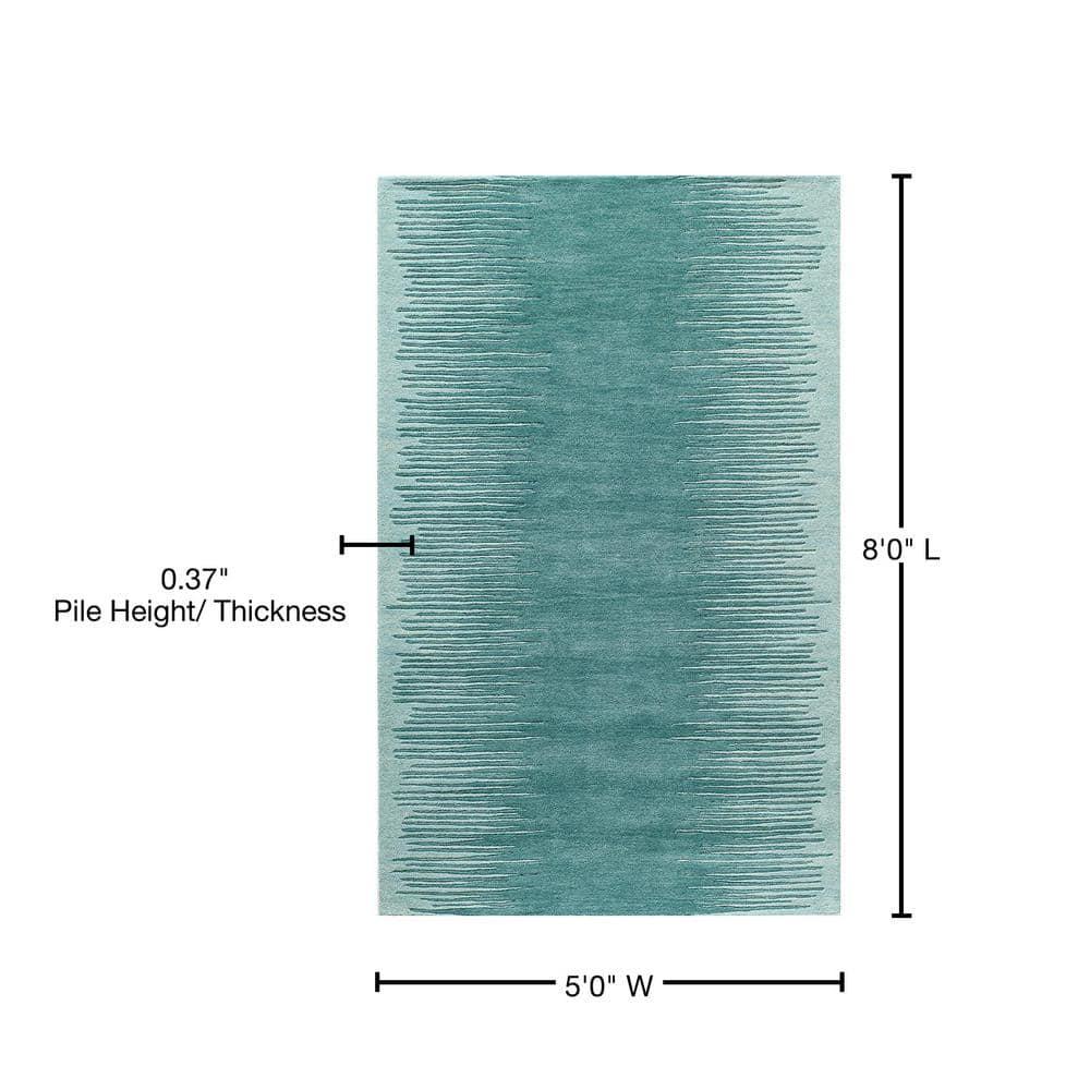 Art Craft Aqua 5 ft. x 8 ft. Indoor Area Rug