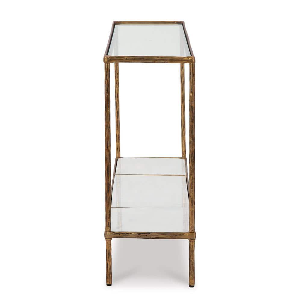 Signature Design by Ashley Casual Ryandale Console Sofa Table, Antique Brass Finish