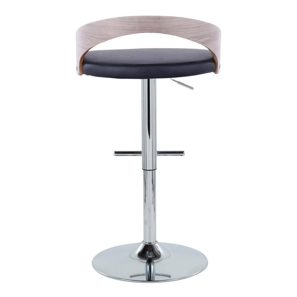 LumiSource Grotto Swivel Upholstered Adjustable Height Counter Stool with Metal Frame (Set of 2)