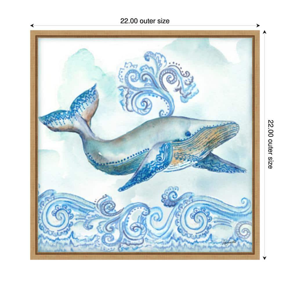 Amanti Art 22"x22" Boho Shells II Whale by Tre Sorelle Studios Framed Canvas Wall Art Print