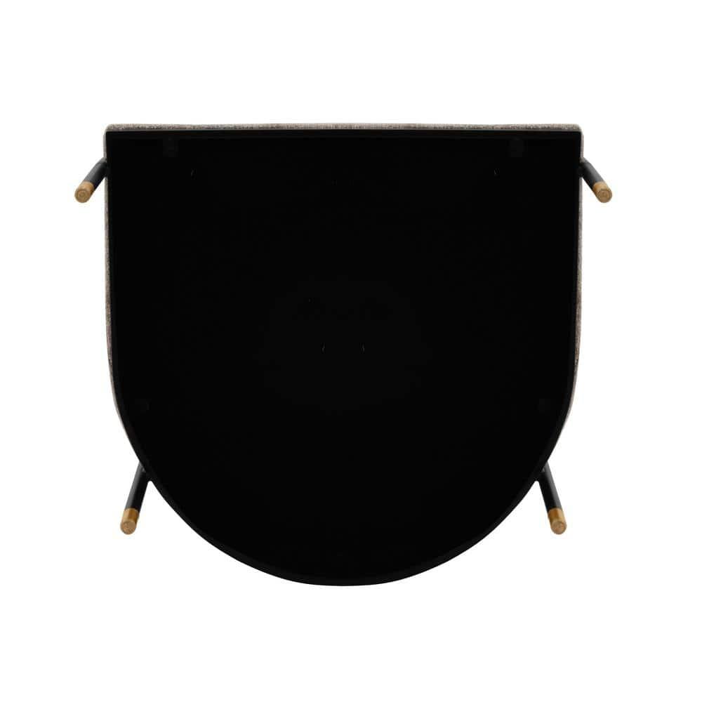Lia Modern Boucle Upholstered Dining Armchair Stone Gray - Manhattan Comfort: Brushed Gold Accents, No Assembly Required