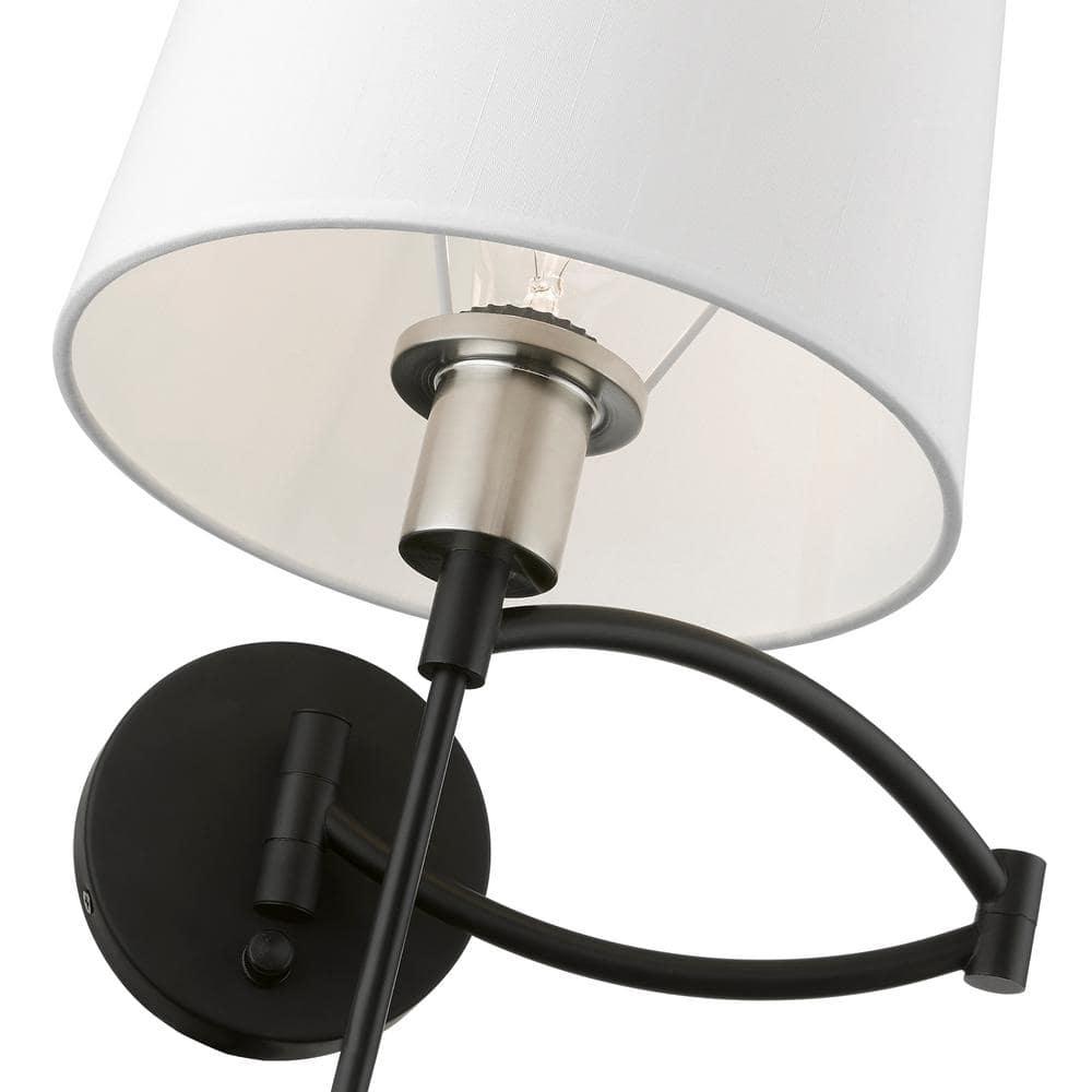 Livex Lighting 1 - Light Wall Light in  Black/Brushed Nickel