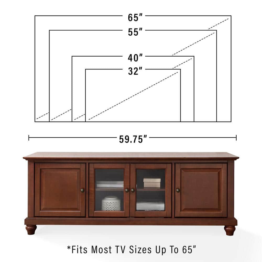 Cambridge TV Stand for TVs up to 60" Dark Red - Crosley: Entertainment Center with Adjustable Shelves & Cable Management