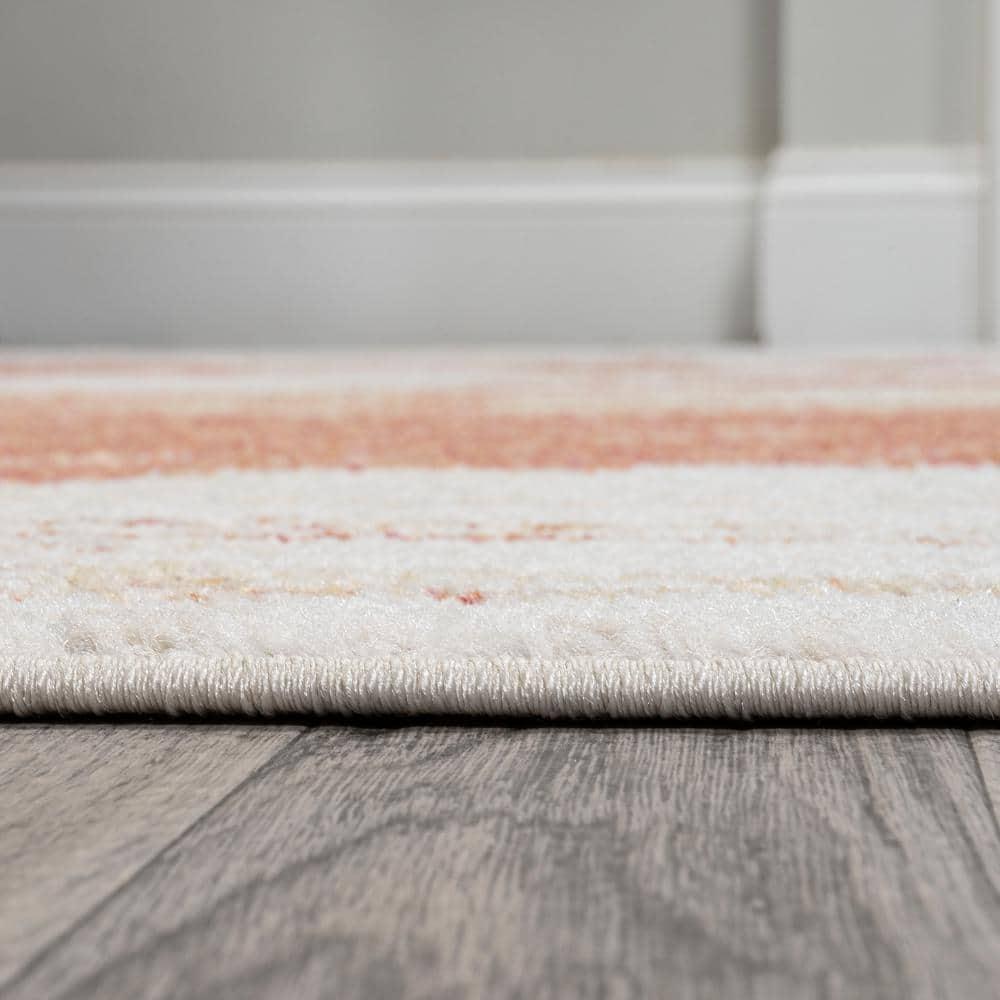 5' x 8' Petalo Abstract Two-Tone Modern Area Rug, Orange/Cream - JONATHAN Y