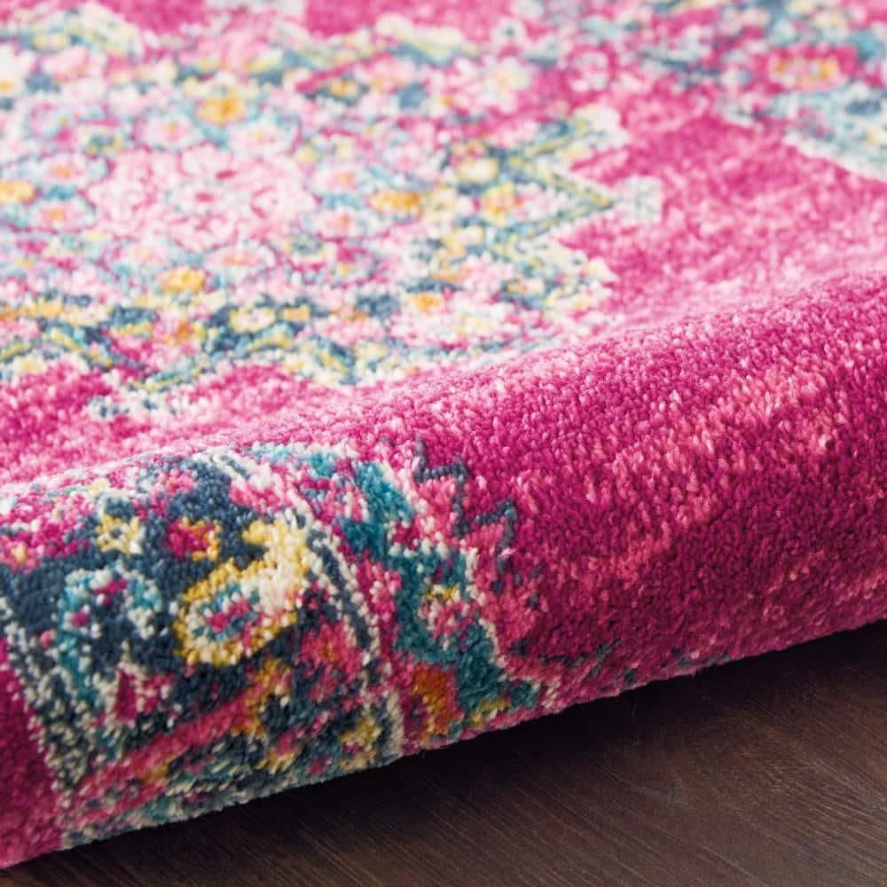 Nourison Passion Medallion Bohemian Indoor Rug Fuchsia 8' x 10'