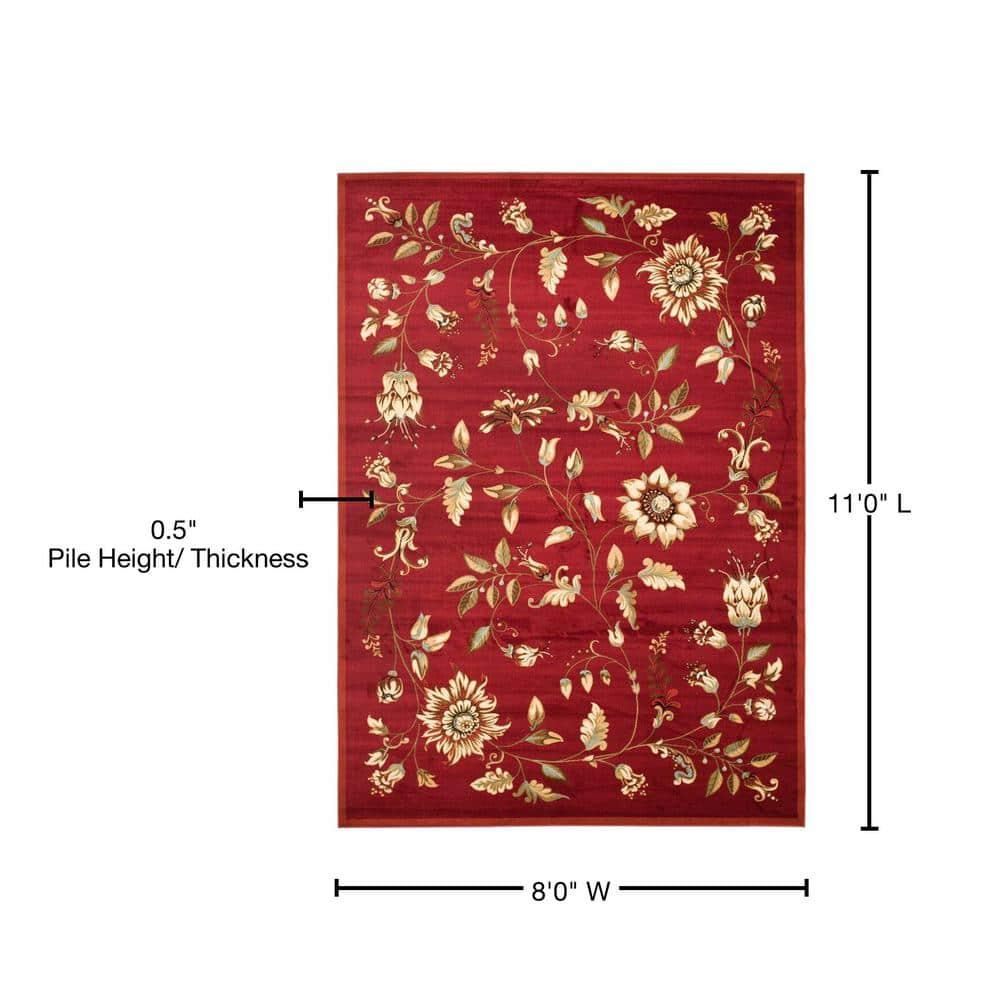 Lyndhurst LNH552 Power Loomed Area Rug - Red/Multi - 8'x11' - Safavieh