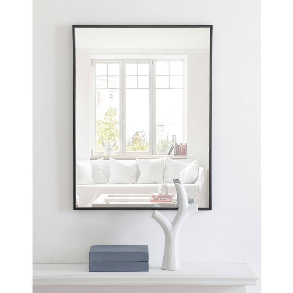 Elegant Lighting Metal Frame Square Mirror 24 inch in Black