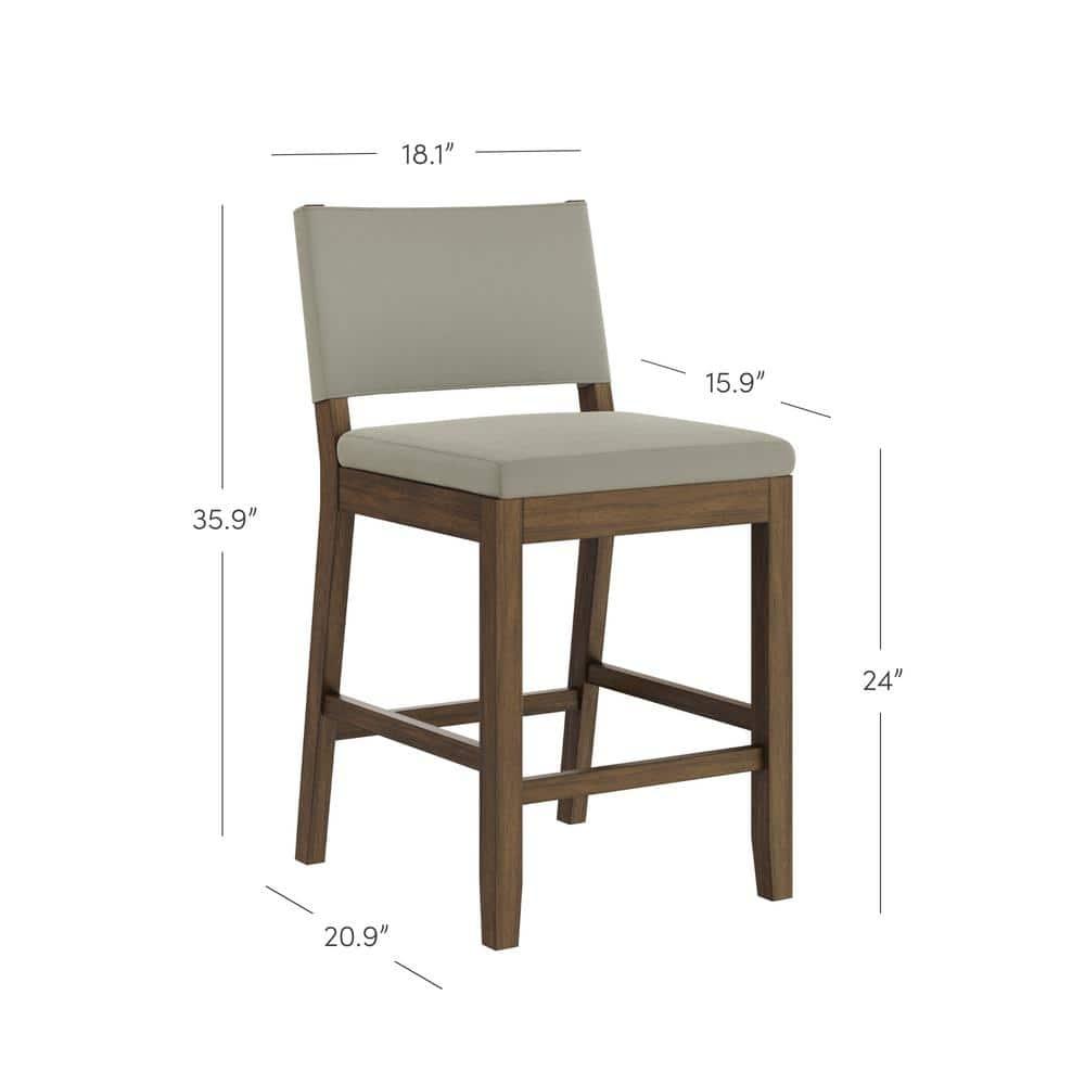 Nathan James Linus Set of 2 Counter Height Barstools Gray