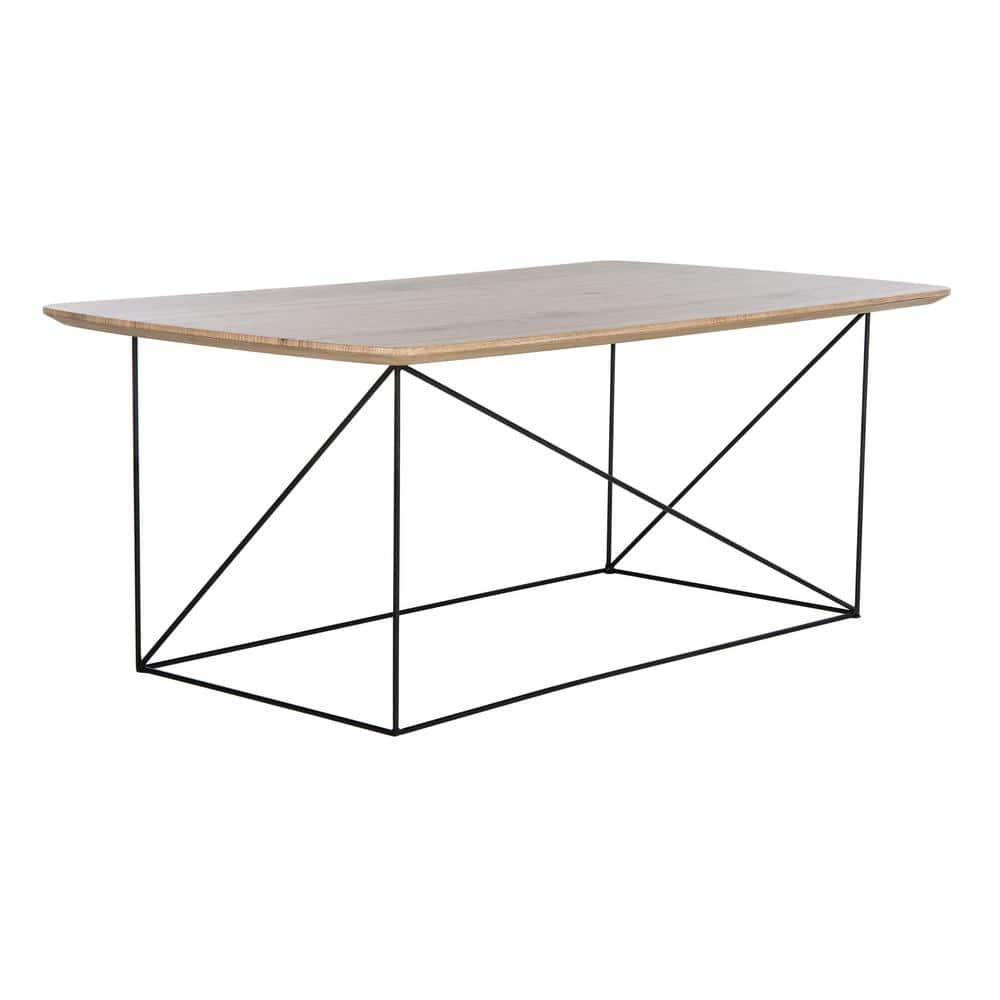 Rylee Rectangle Coffee Table - Taupe Brown/Black - Safavieh