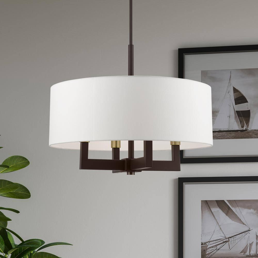 Livex Lighting Cresthaven 4 - Light Chandelier in  Bronze/Antique Brass