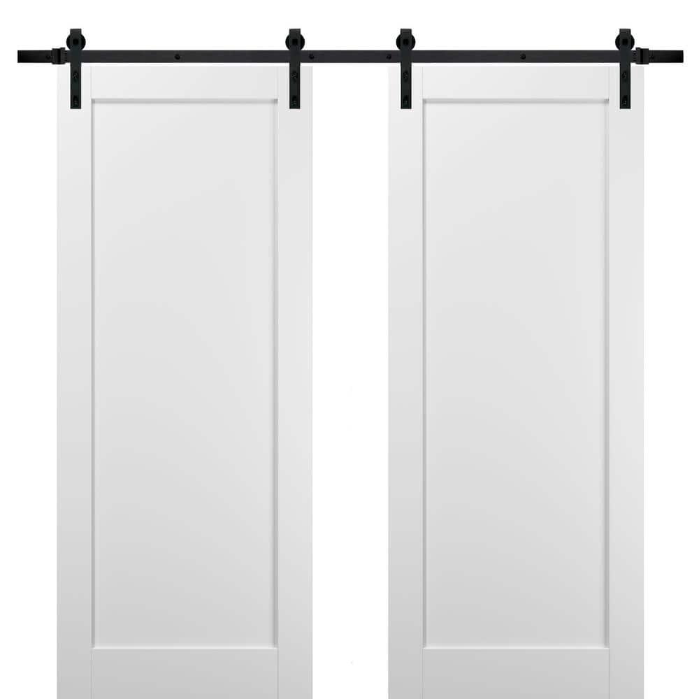 SARTODOORS Quadro Paneled Manufactured Wood Barn Doors with Hardware