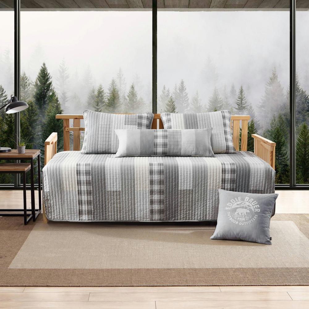 Eddie Bauer Eddie Bauer Fairview Grey Cotton 4 Piece Daybed Cover Set