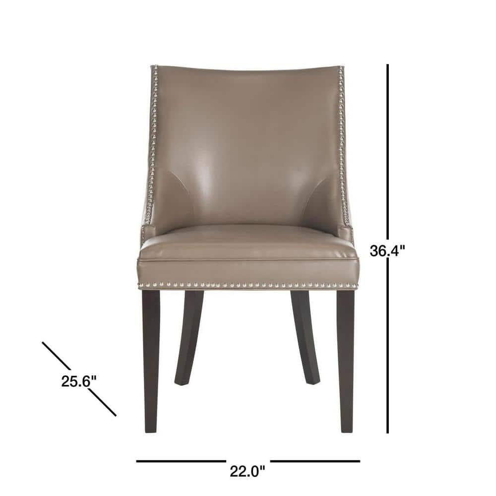 Afton 20H Side Chair Silver Nail Heads  (Set Of 2) - Clay - Safavieh
